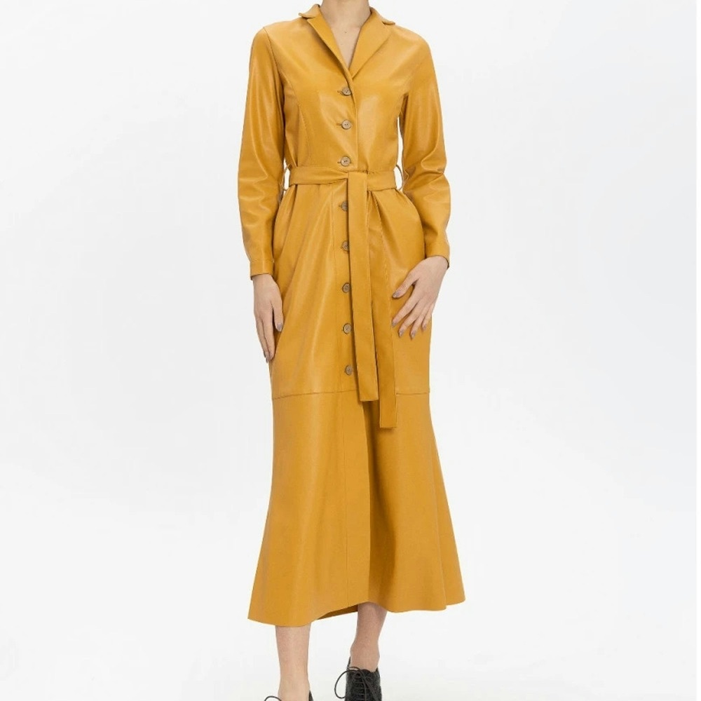 Julia Allert Faux Leather Trench Dress